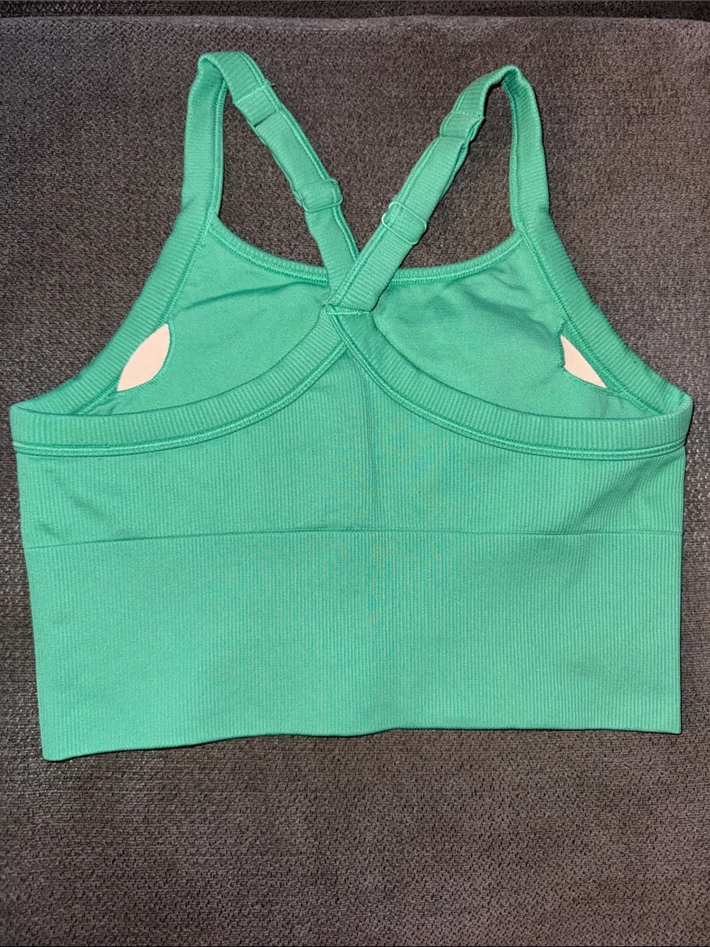 ALO Yoga Green Ribbed Racerback Top